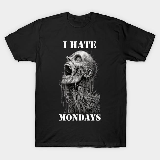 Monday Blues: I Hate Mondays T-Shirt by TooplesArt